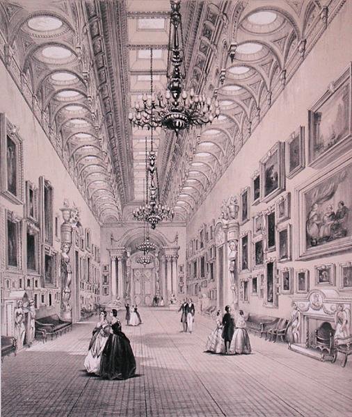 La Galería de Pinturas, Palacio de Buckingham, grabado por C. Graf, c.1880 de Charlotte (after) Campbell