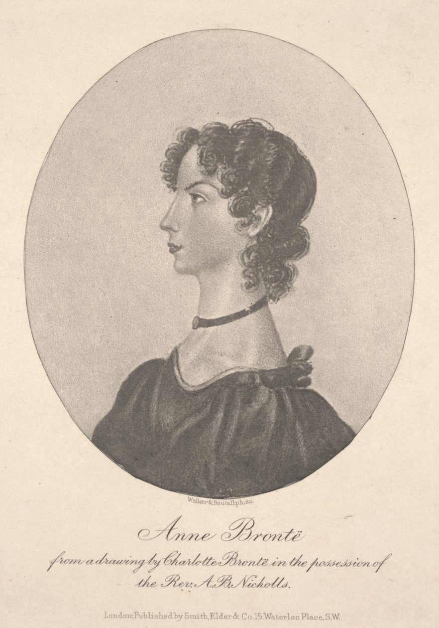 Anne Brontë, grabado por Walker & Boutall de Charlotte Bronte