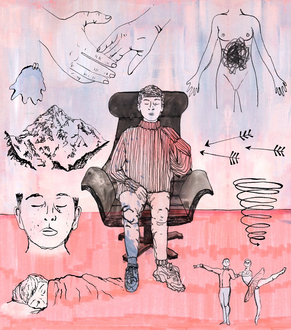 Ilustración de Terapia, 2018 de Charlotte Orr