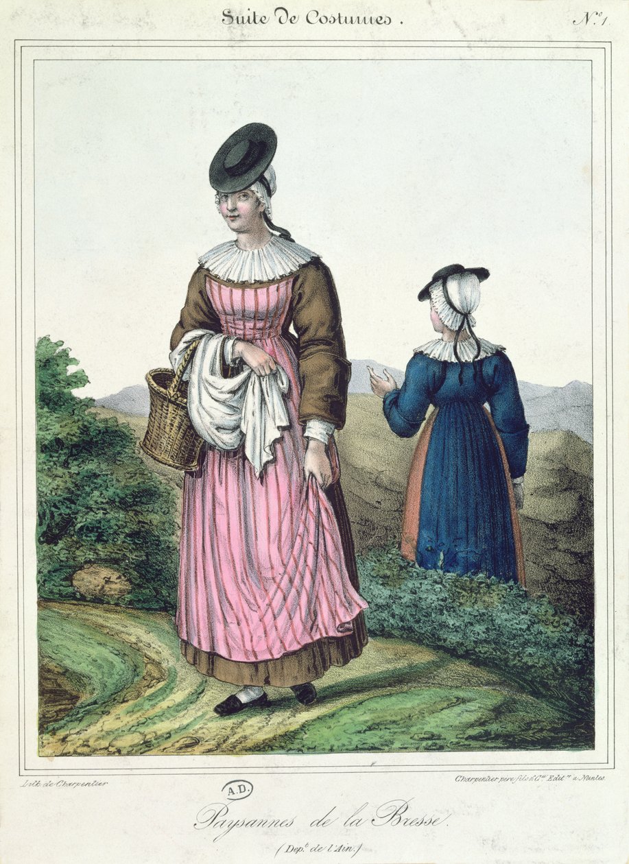 Trajes campesinos de la zona de Bresse, 1845 de Charpentier