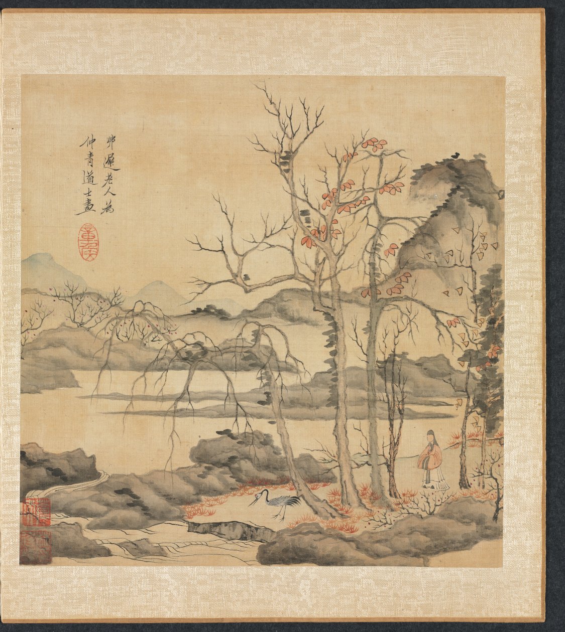 Paintings after Ancient Masters: Daoist and Crane in Autumn Landscape de Chen Hongshou