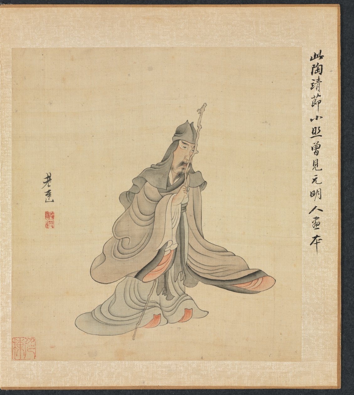 Pinturas después de los maestros antiguos: Retrato de Tao Yuanming, 1598-1652 de Chen Hongshou