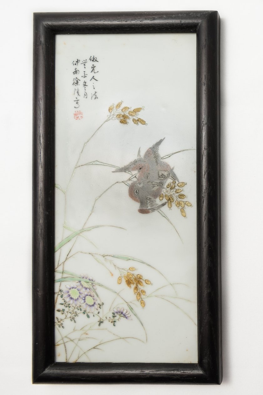 Placa famille rose por Xu Zhongnan de Cheong Nam Choi