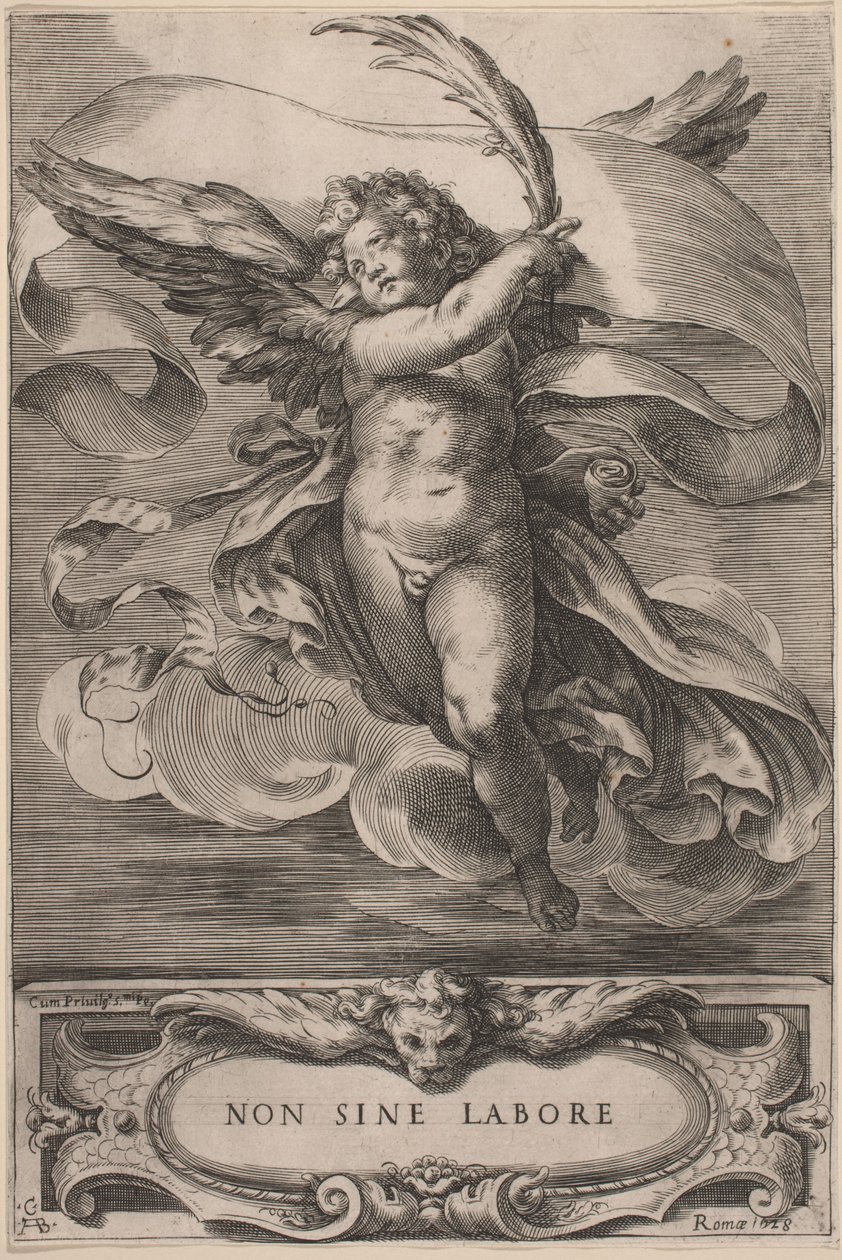 Una Figura Alegórica: Non sine labore, 1628 de Cherubino Alberti