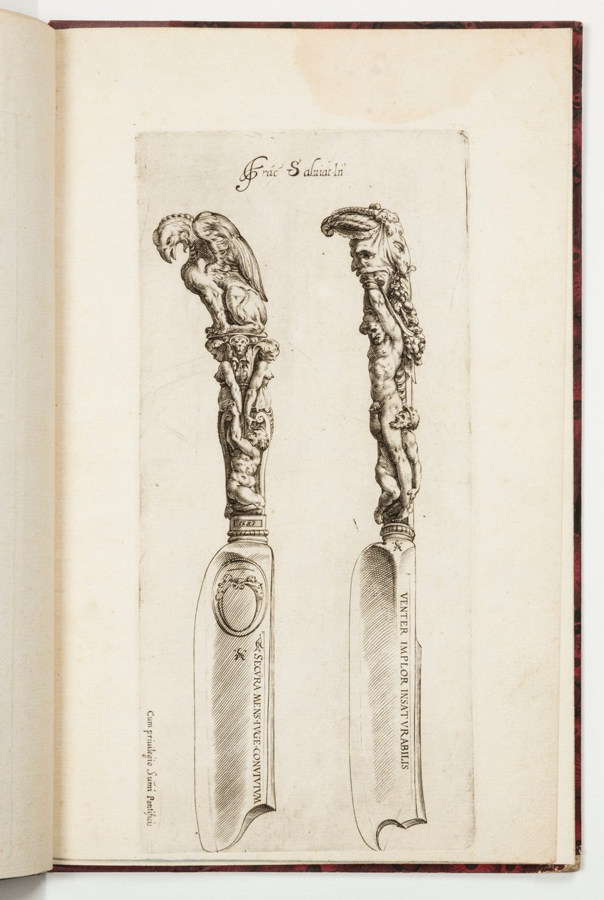 Diseño para dos mangos de cuchillo de Cherubino Alberti