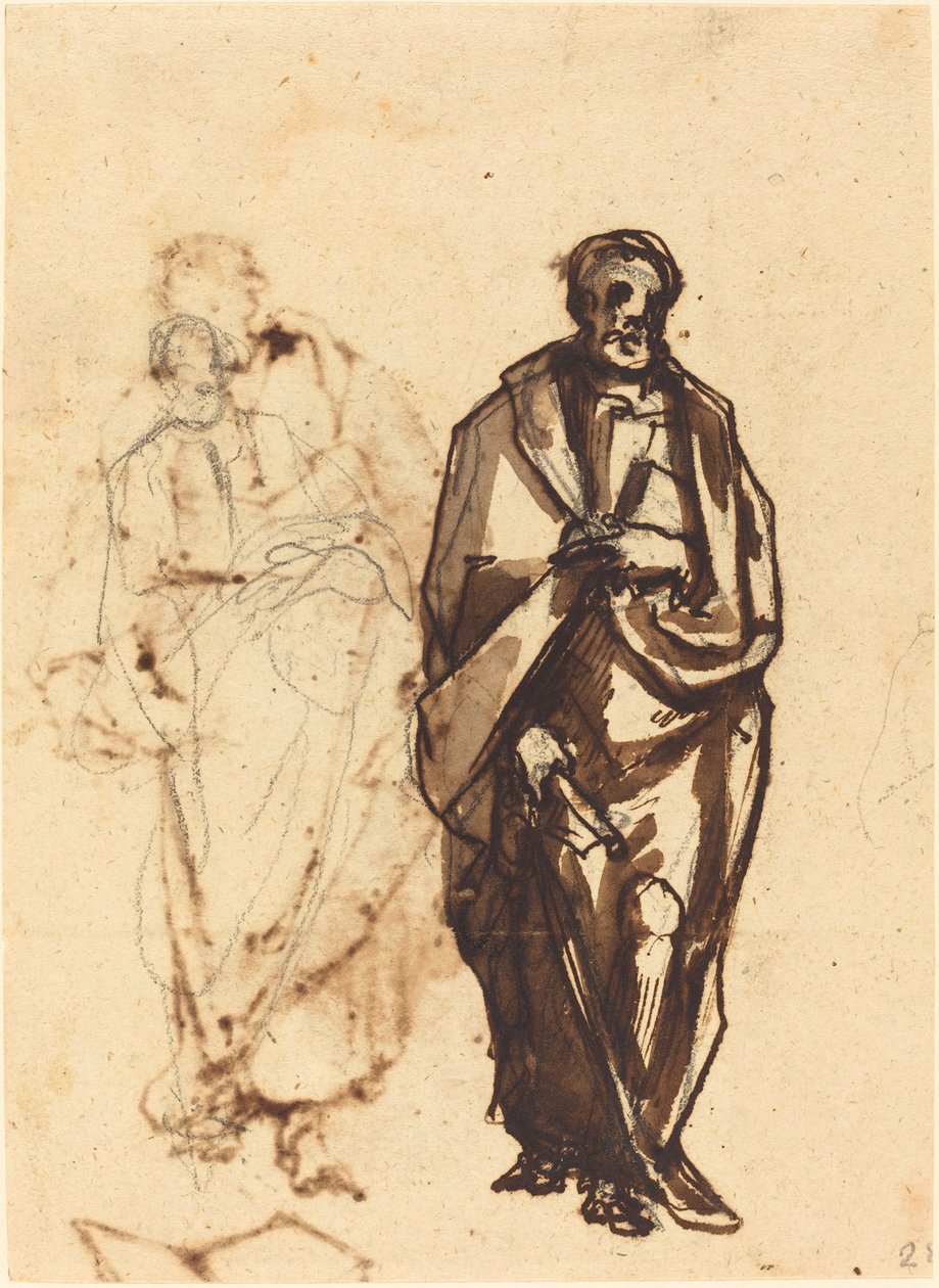 Figura Drapada con un Bastón de Cherubino Alberti