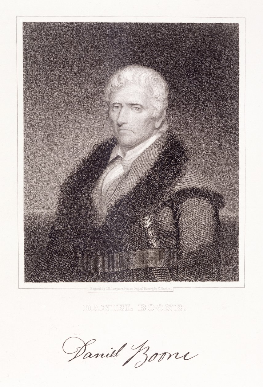 Daniel Boone (1736-1813) grabado por James Barton Longacre de Chester Harding