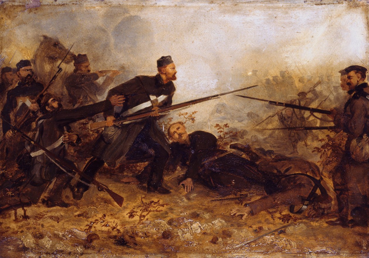 El Soldado John McDermond (1832-68) en la batalla de Inkerman el 5 de noviembre de 1854, c.1860 de Chevalier Louis William Desanges