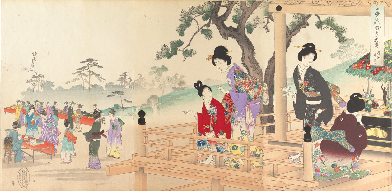 Álbum del Castillo de Chiyoda de Mujeres, 1895 de Chikanobu Yoshu