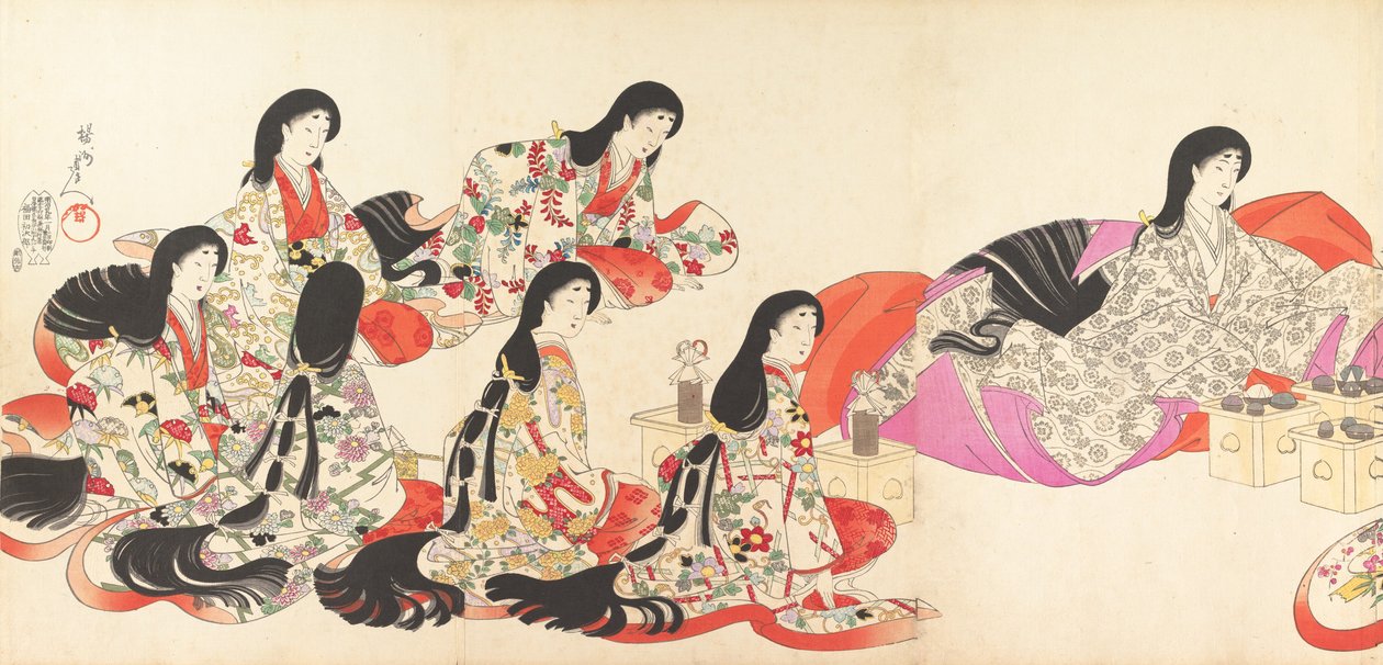 Álbum del Castillo de Chiyoda de Mujeres, 1895 de Chikanobu Yoshu