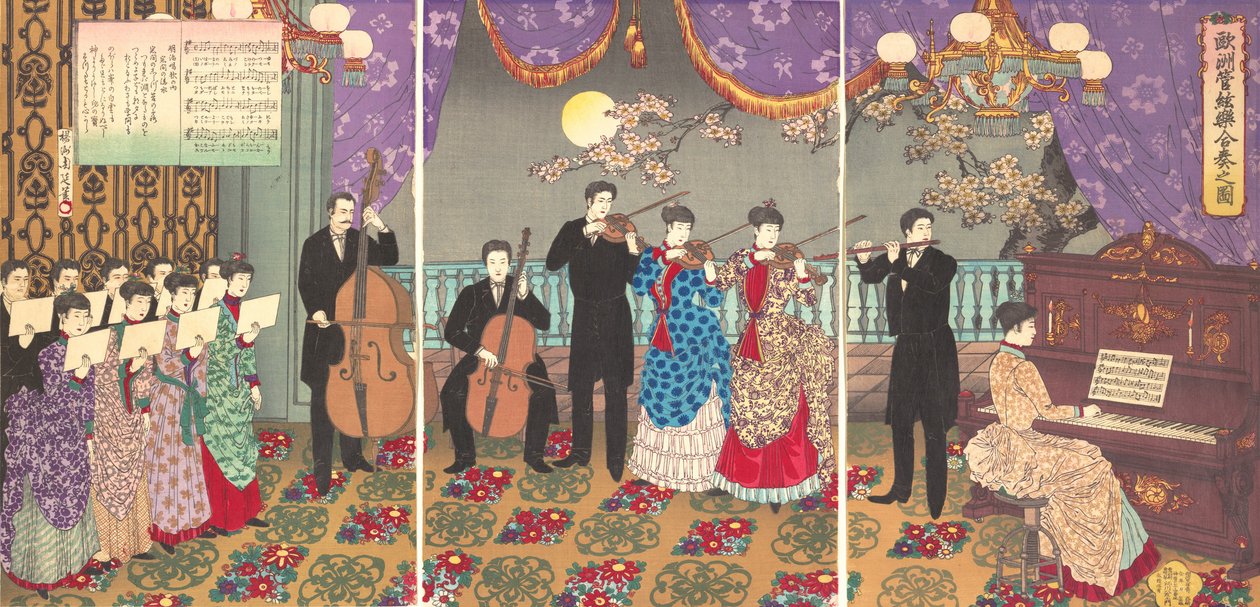 Concierto de música europea Oshu kangengaku gasso no zu de Chikanobu Yoshu