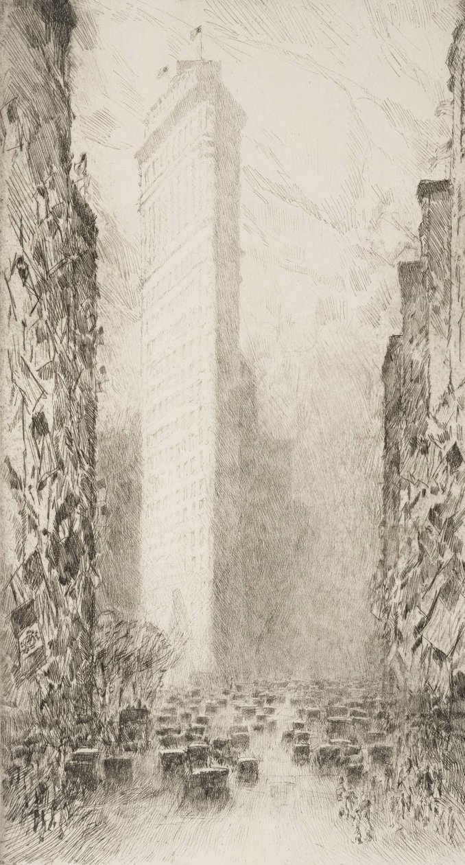 Cumpleaños de Washington--Quinta Avenida en la Calle 23 de Childe Hassam