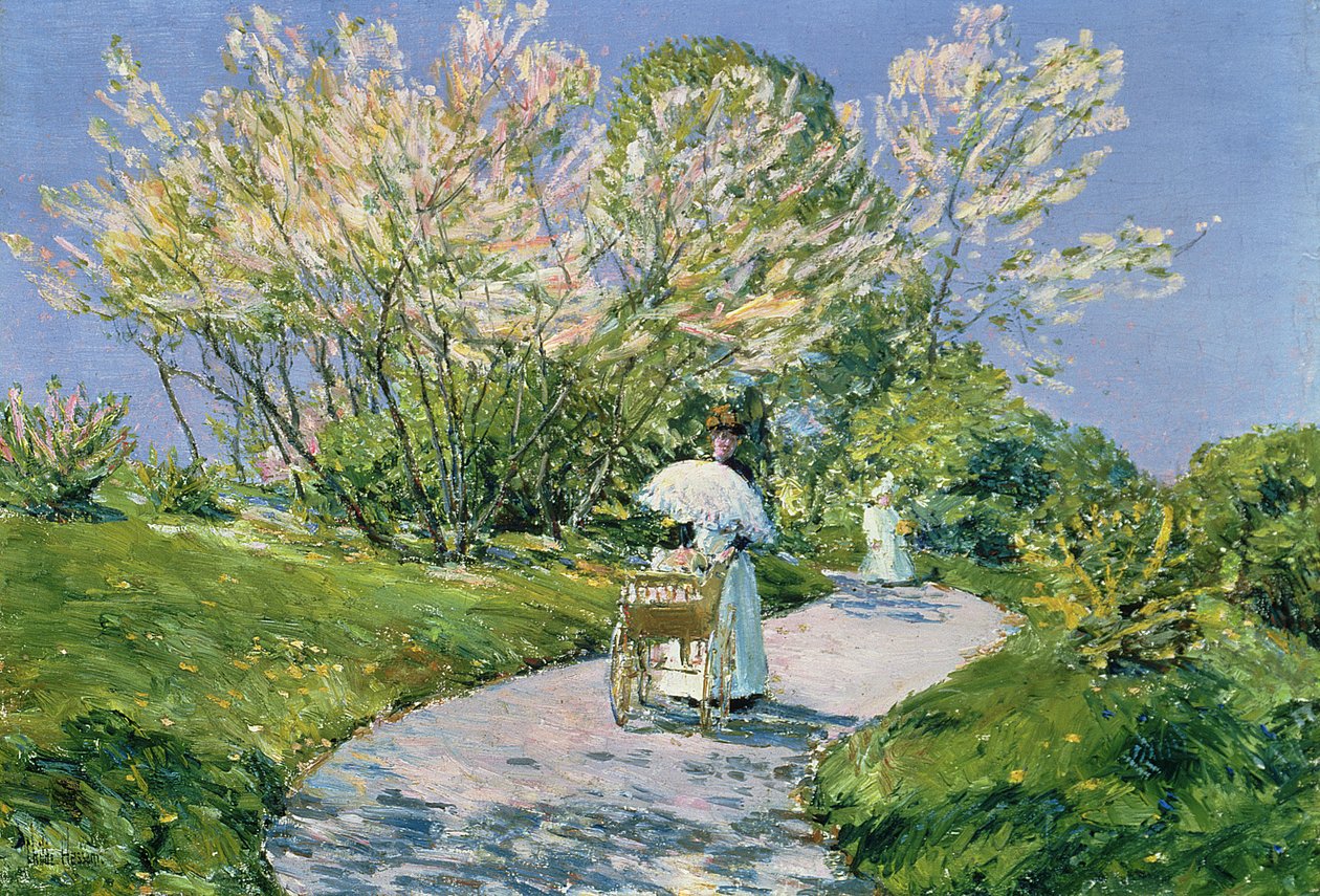 Un paseo por el parque (aceite) de Childe Frederick Hassam