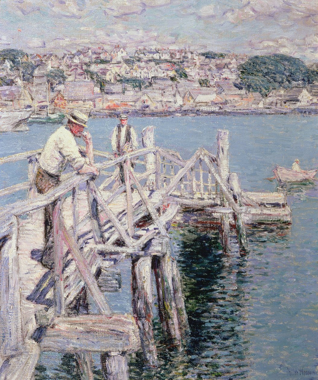 Escenario del muelle, Gloucester de Childe Frederick Hassam