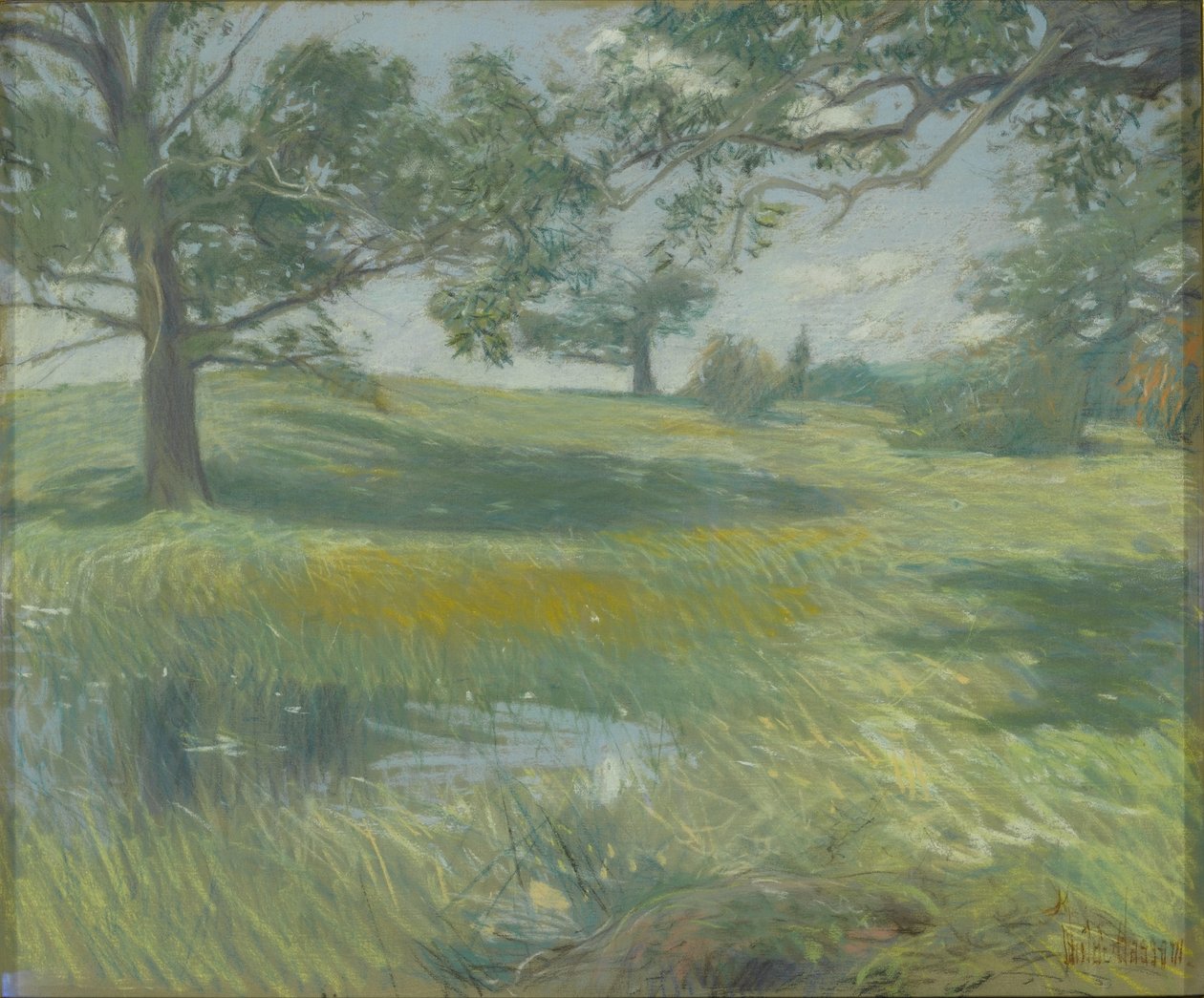 Meadows, c.1900-10 (pastel sobre lienzo) de Childe Frederick Hassam