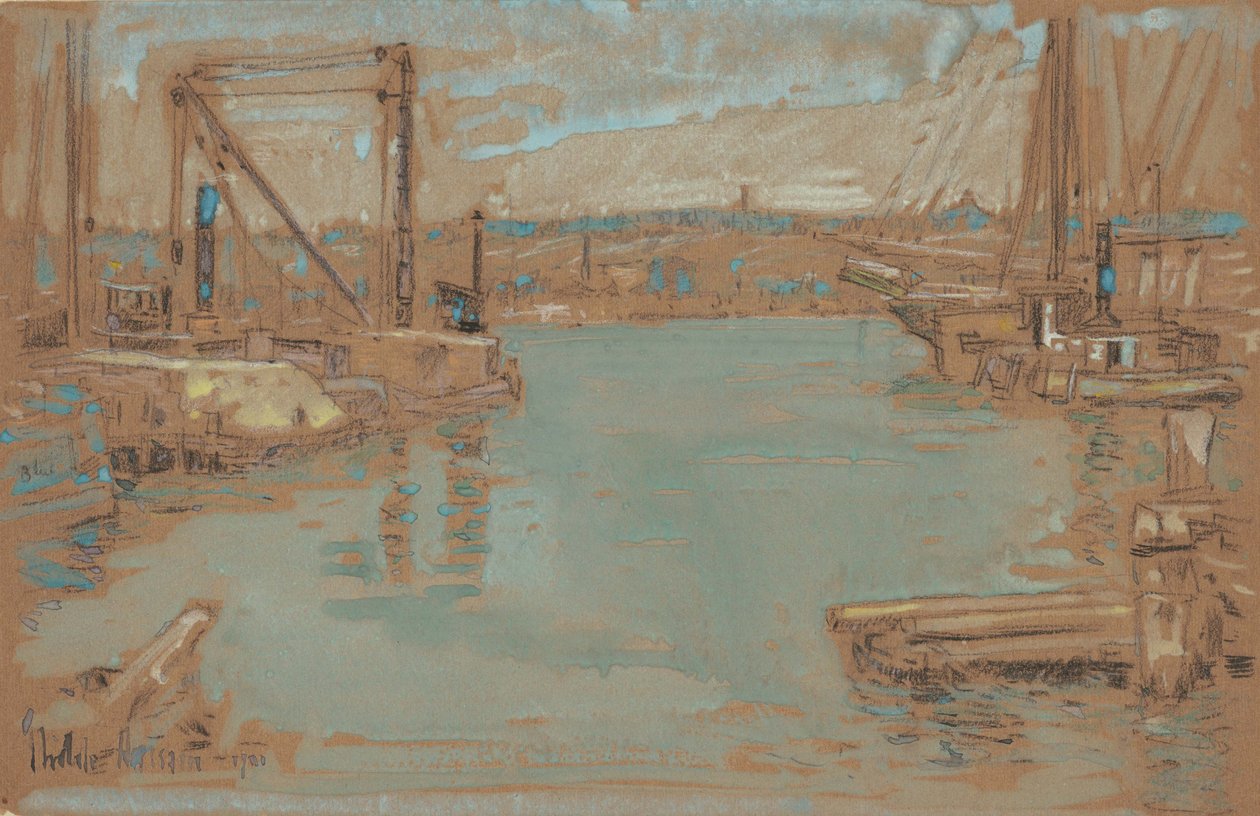 Muelle de North River, Nueva York de Childe Frederick Hassam