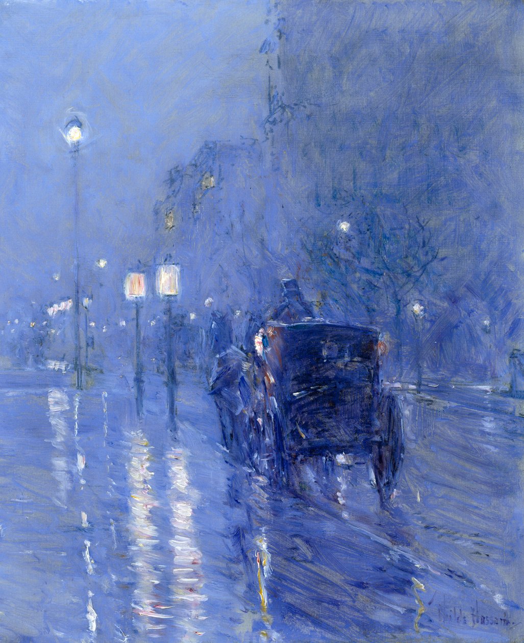Medianoche lluviosa, finales de 1890 (óleo sobre lienzo) de Childe Frederick Hassam