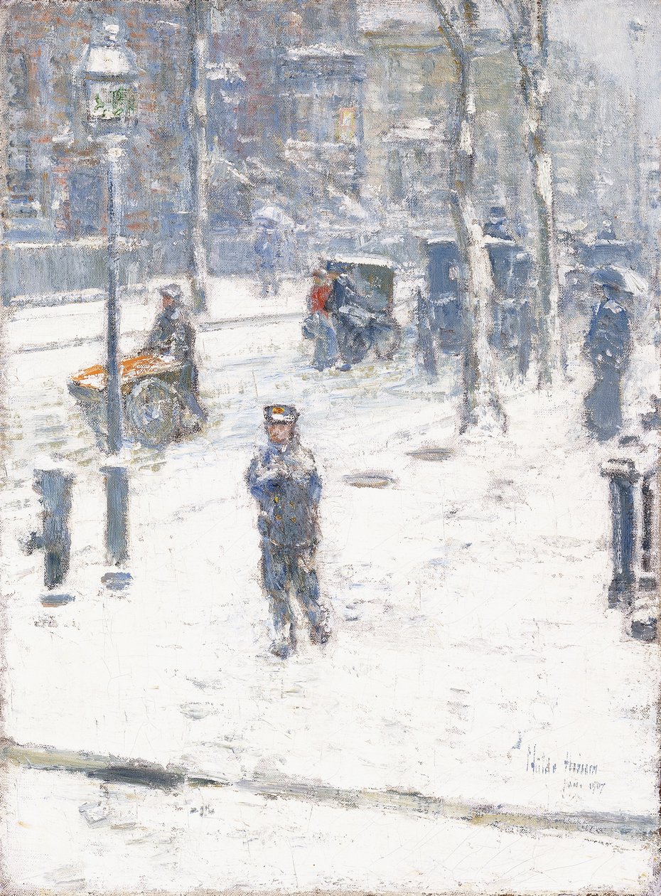 Tormenta de nieve, Quinta Avenida, Nueva York de Childe Frederick Hassam
