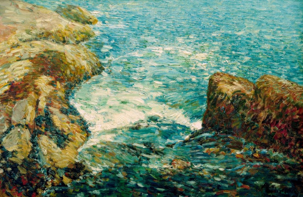 Brandung und Felsen de Childe Hassam