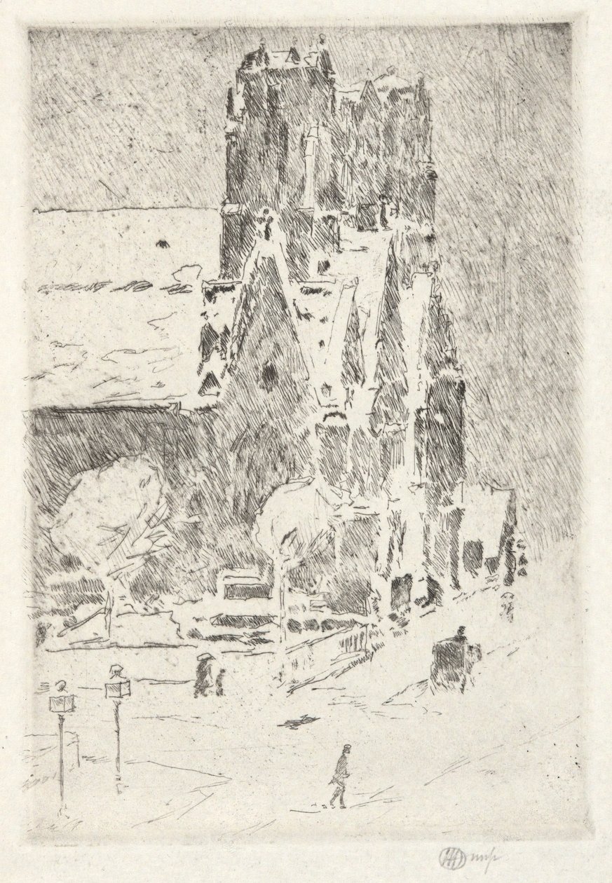 Iglesia del Calvario en la nieve de Childe Hassam