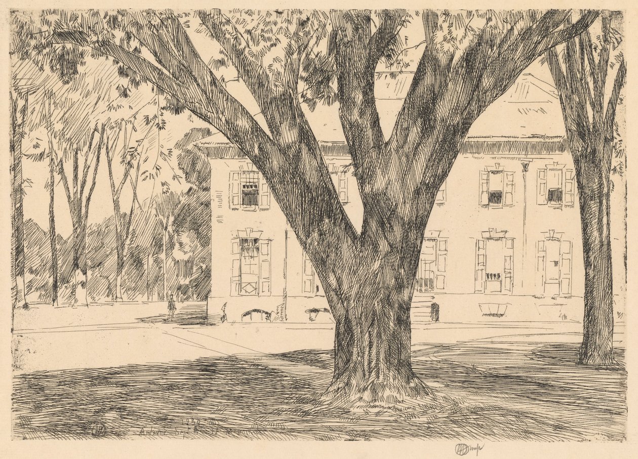 Campus y biblioteca, Andover de Childe Hassam