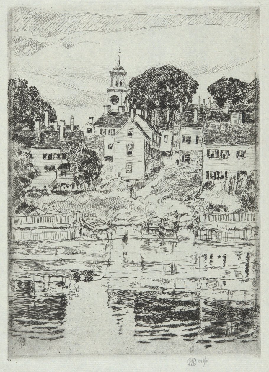Torre de la iglesia, Portsmouth, 1921 de Childe Hassam