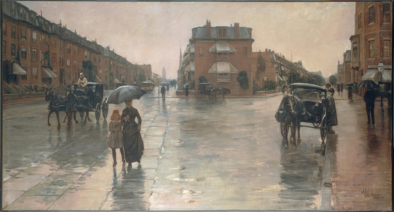Día lluvioso en Boston (detalle) de Childe Hassam