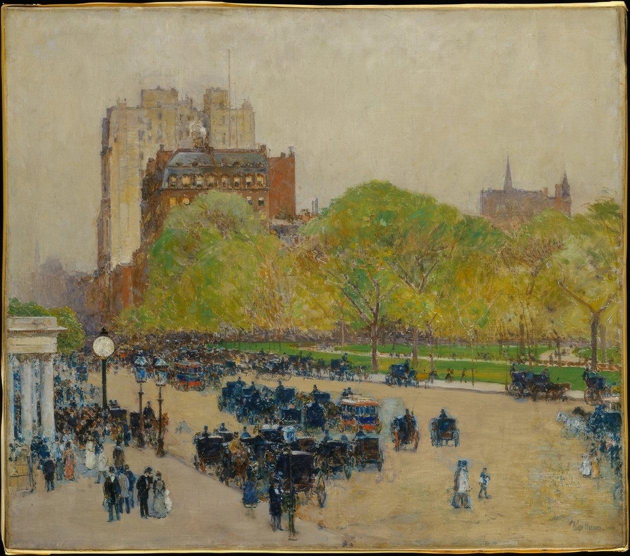 Mañana de primavera en el corazón de la ciudad de Childe Hassam