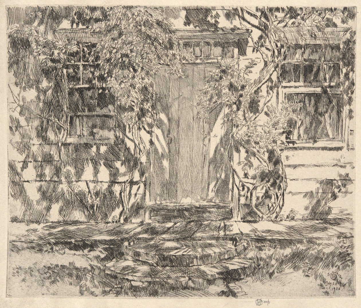 Puerta antigua, Easthampton, 1920 de Childe Hassam