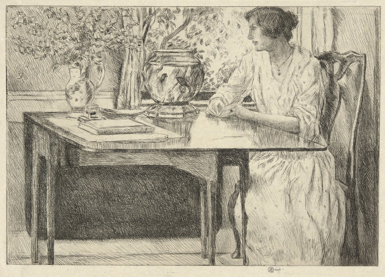La Mesa Colonial (Holley House, Cos Cob) (anverso); paisaje con granero (verso) de Childe Hassam