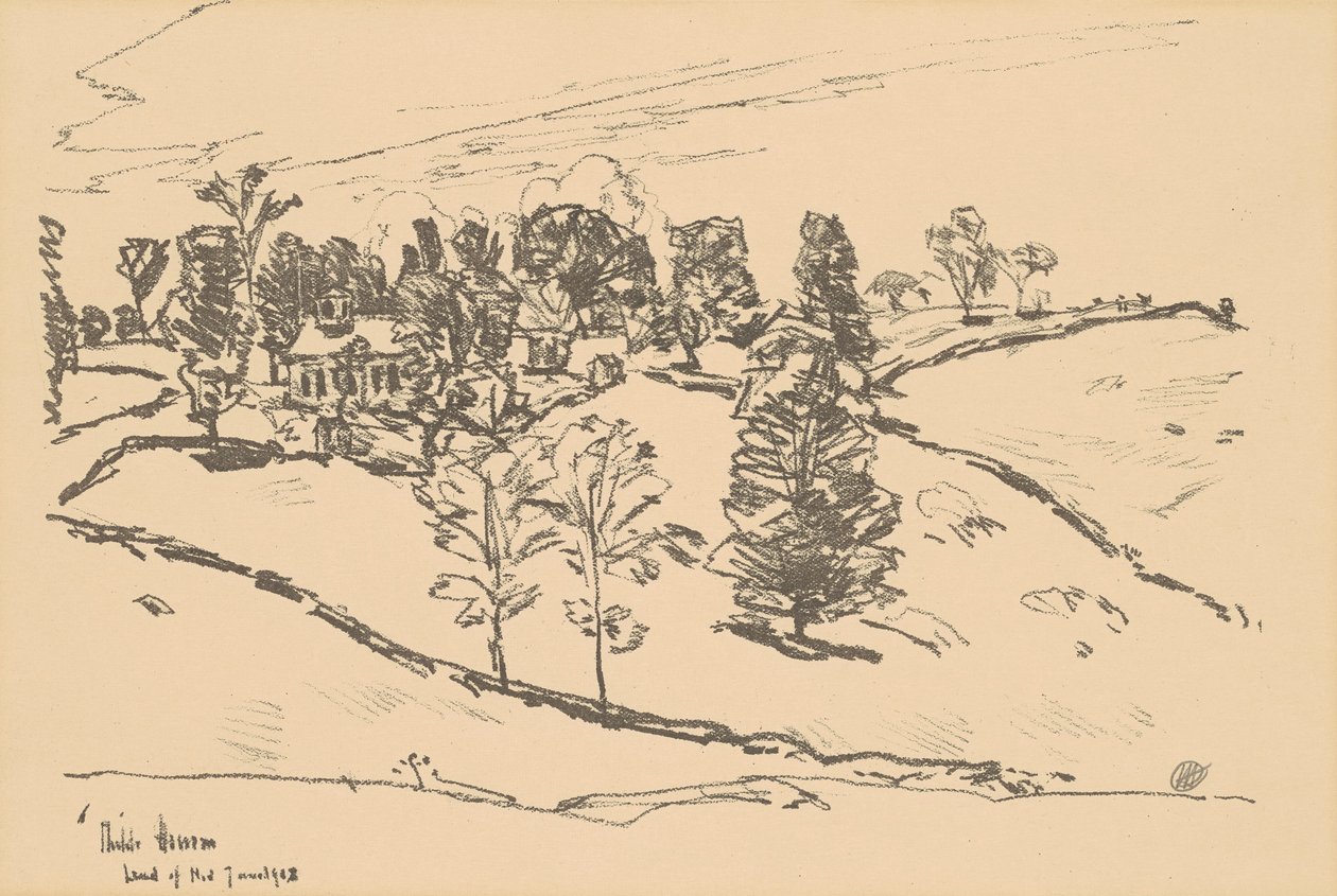 La pequeña escuela, tierra de Nod de Childe Hassam