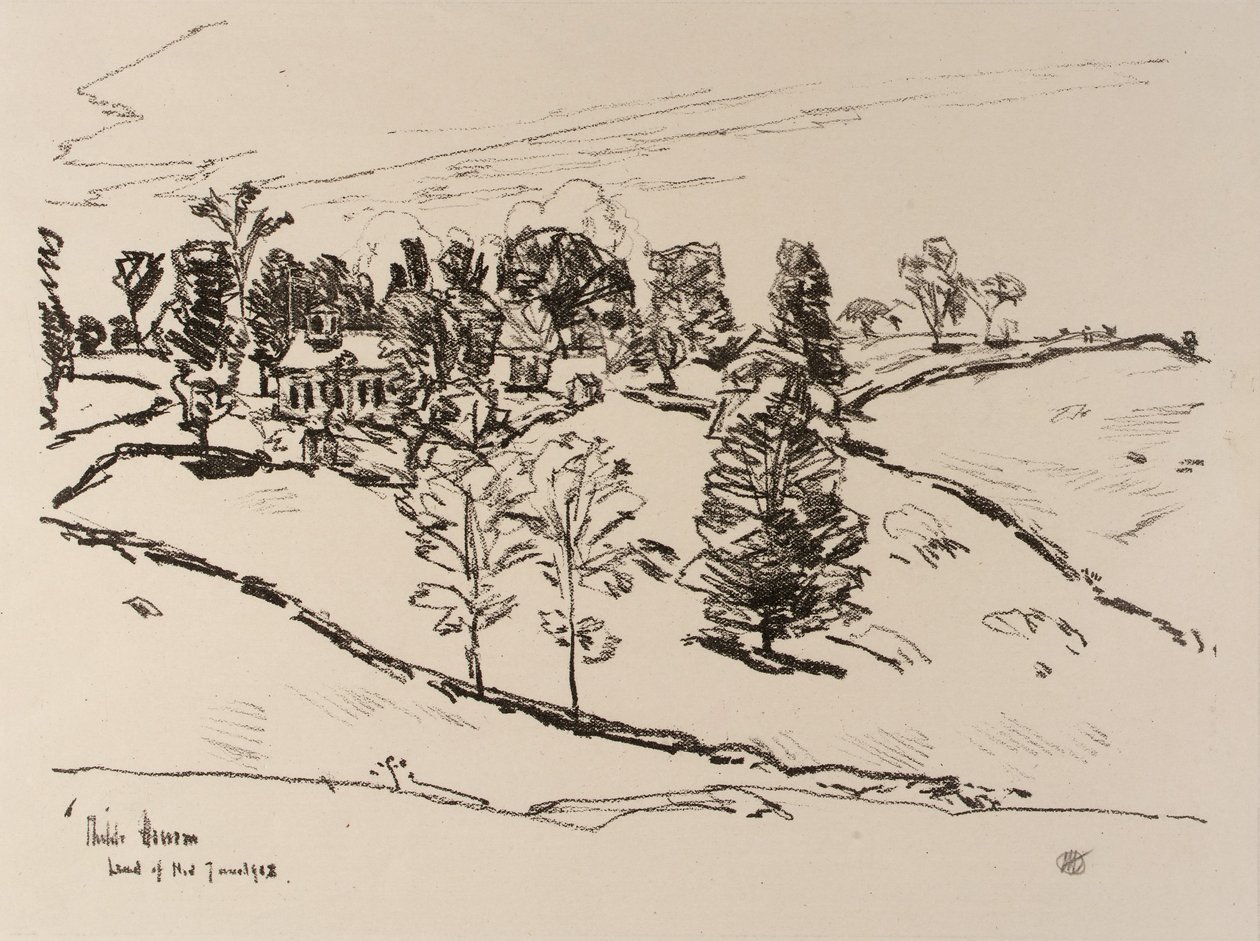 La casita de la escuela, Tierra de Nod de Childe Hassam