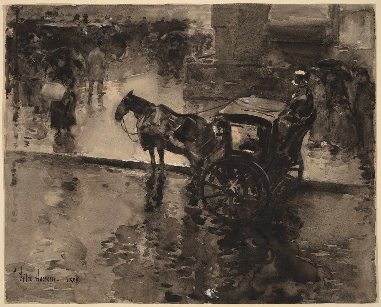 La marea alta en la avenida de Childe Hassam