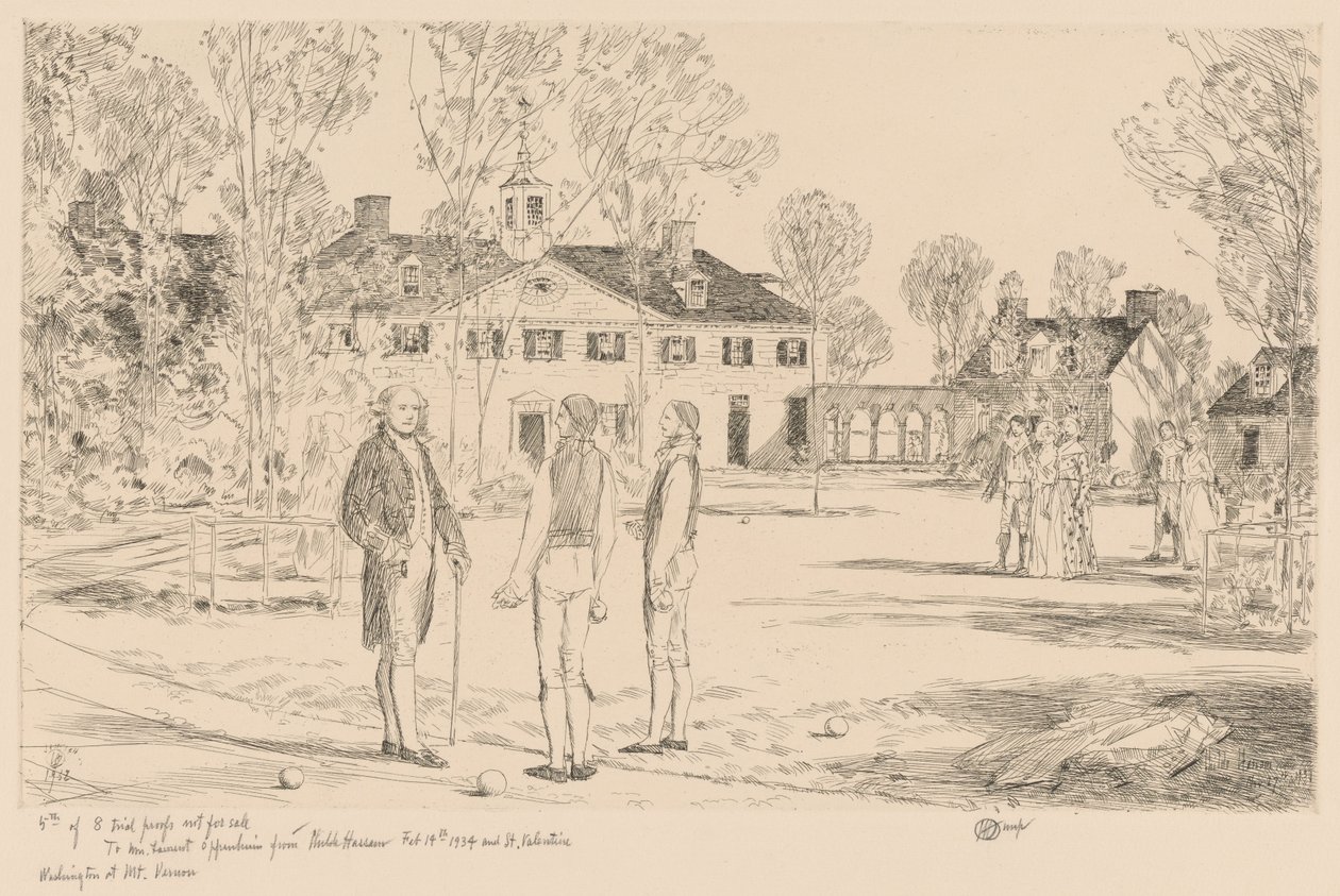 Washington en Mount Vernon de Childe Hassam