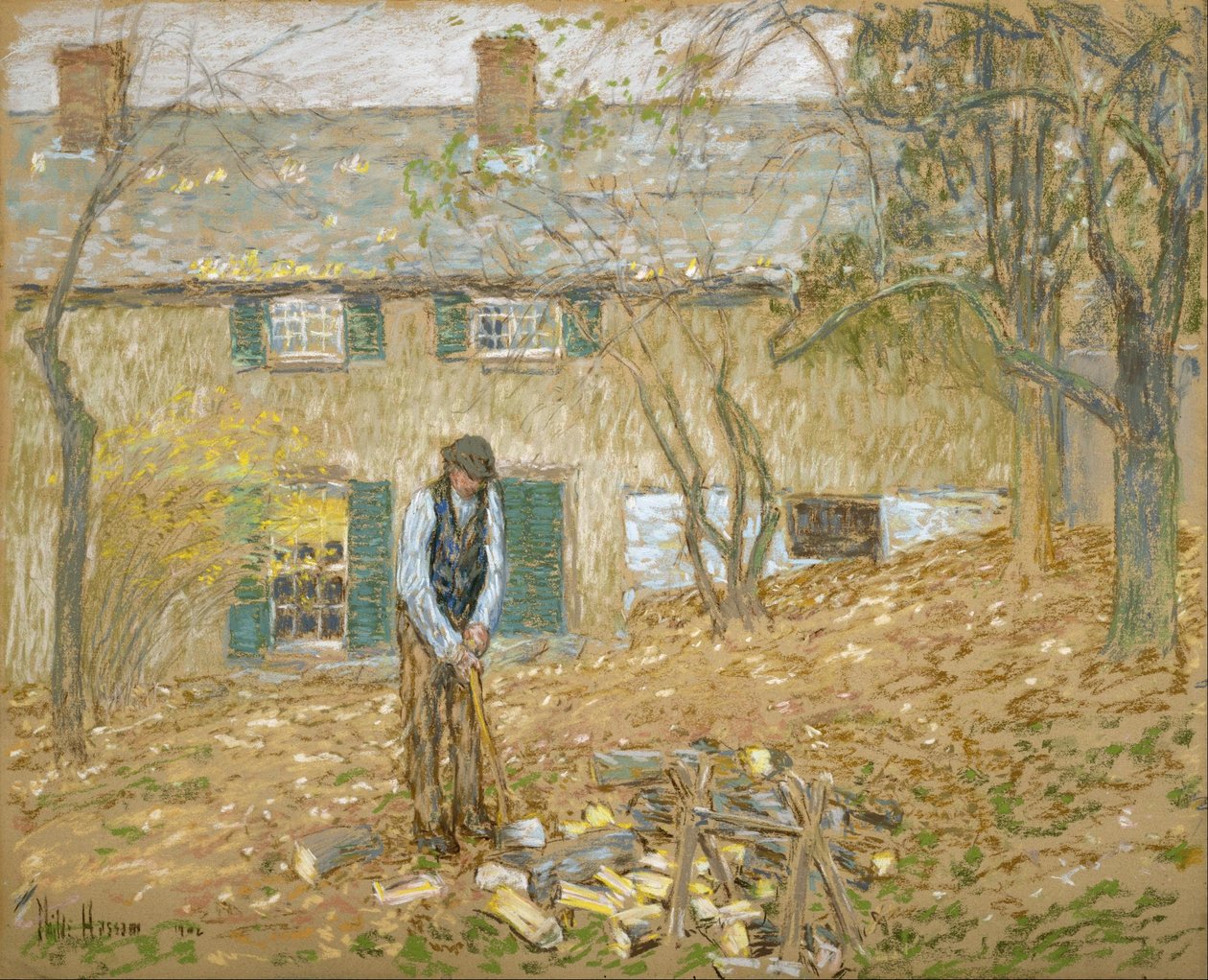 Leñador de Childe Hassam