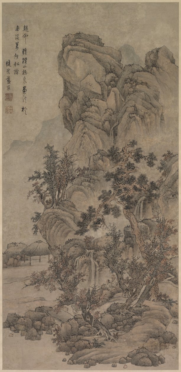 Paisaje con figuras de China, Qing dynasty