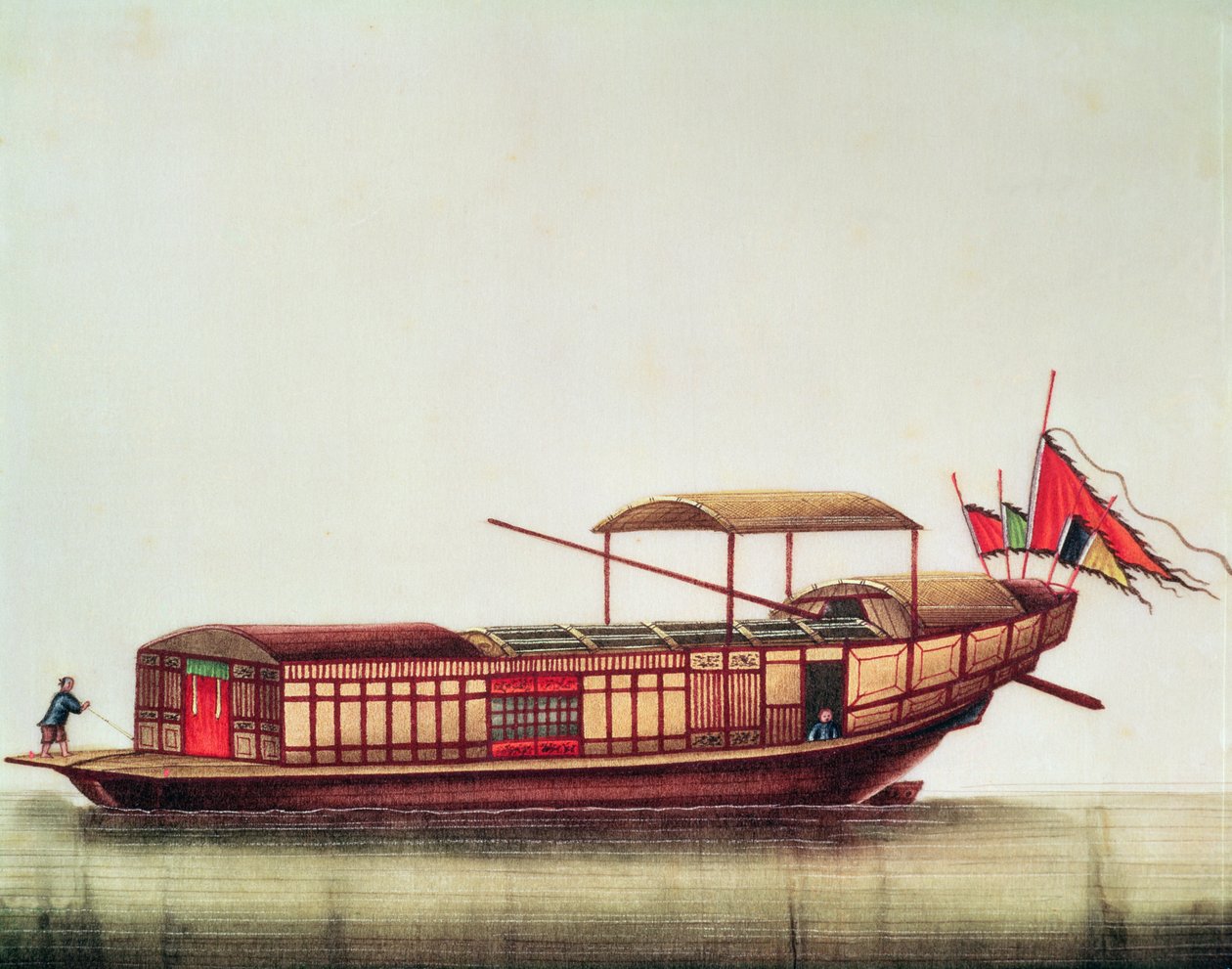 Un sampán chino, período Qianlong (1736-96) de Chinese School
