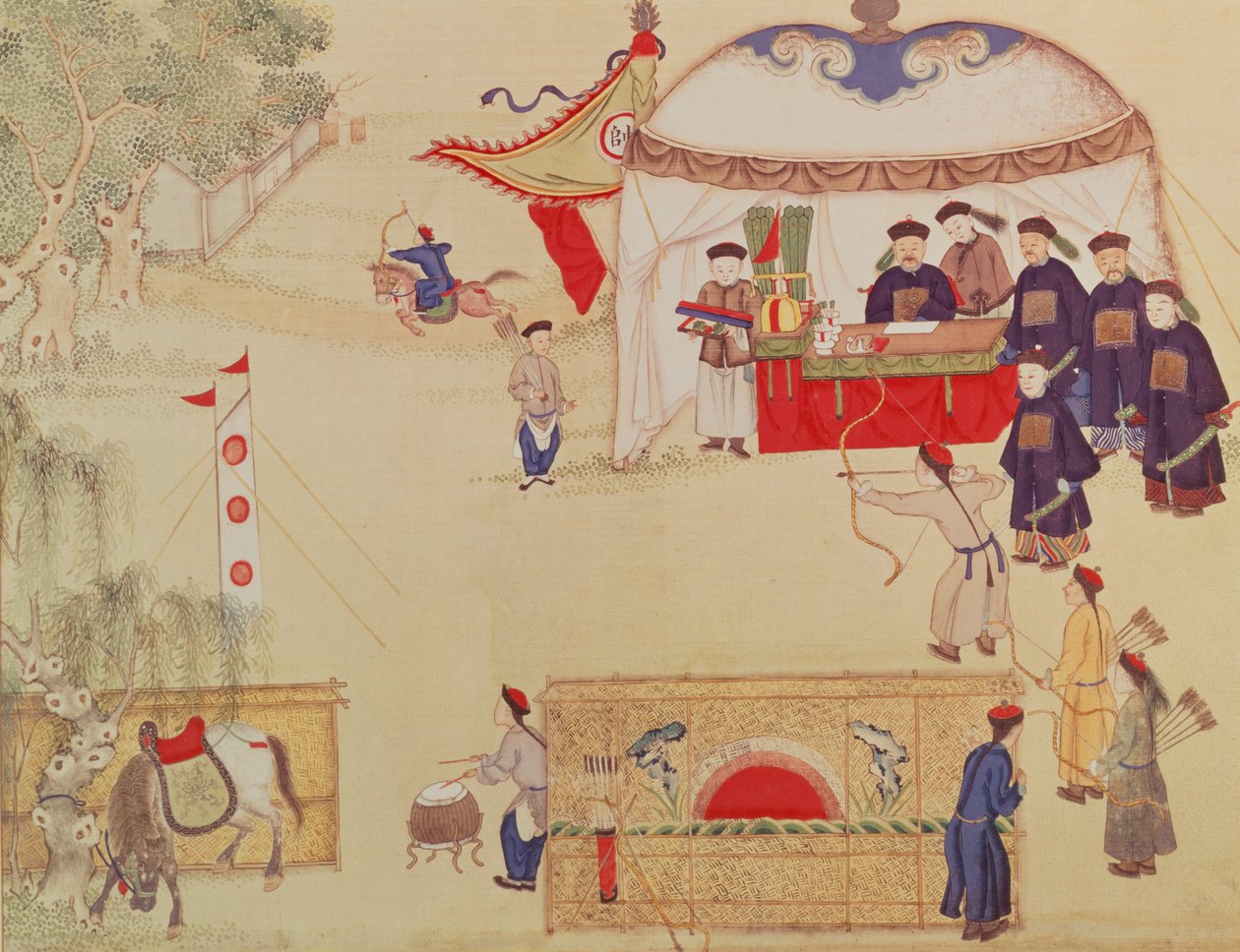 Un concurso de tiro con arco, finales del siglo XVIII de Chinese School