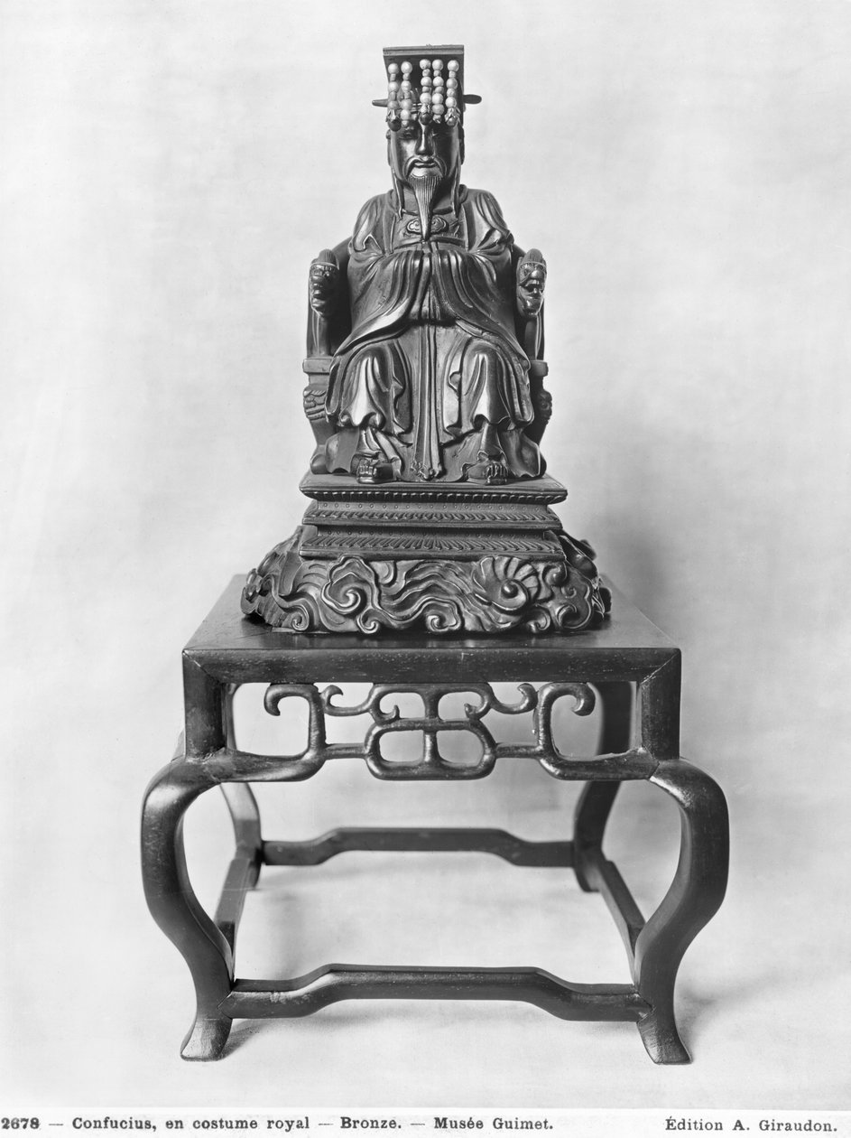 Estatuilla de Confucio como mandarín, Dinastía Qing de Chinese School