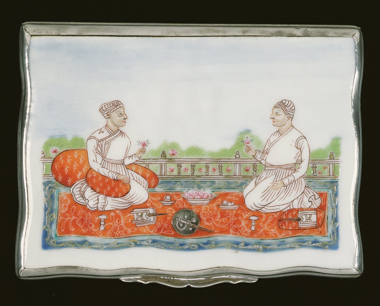 Una caja de rapé mogol, Período Qianlong (1736-95) c.1760 (porcelana) de Chinese School