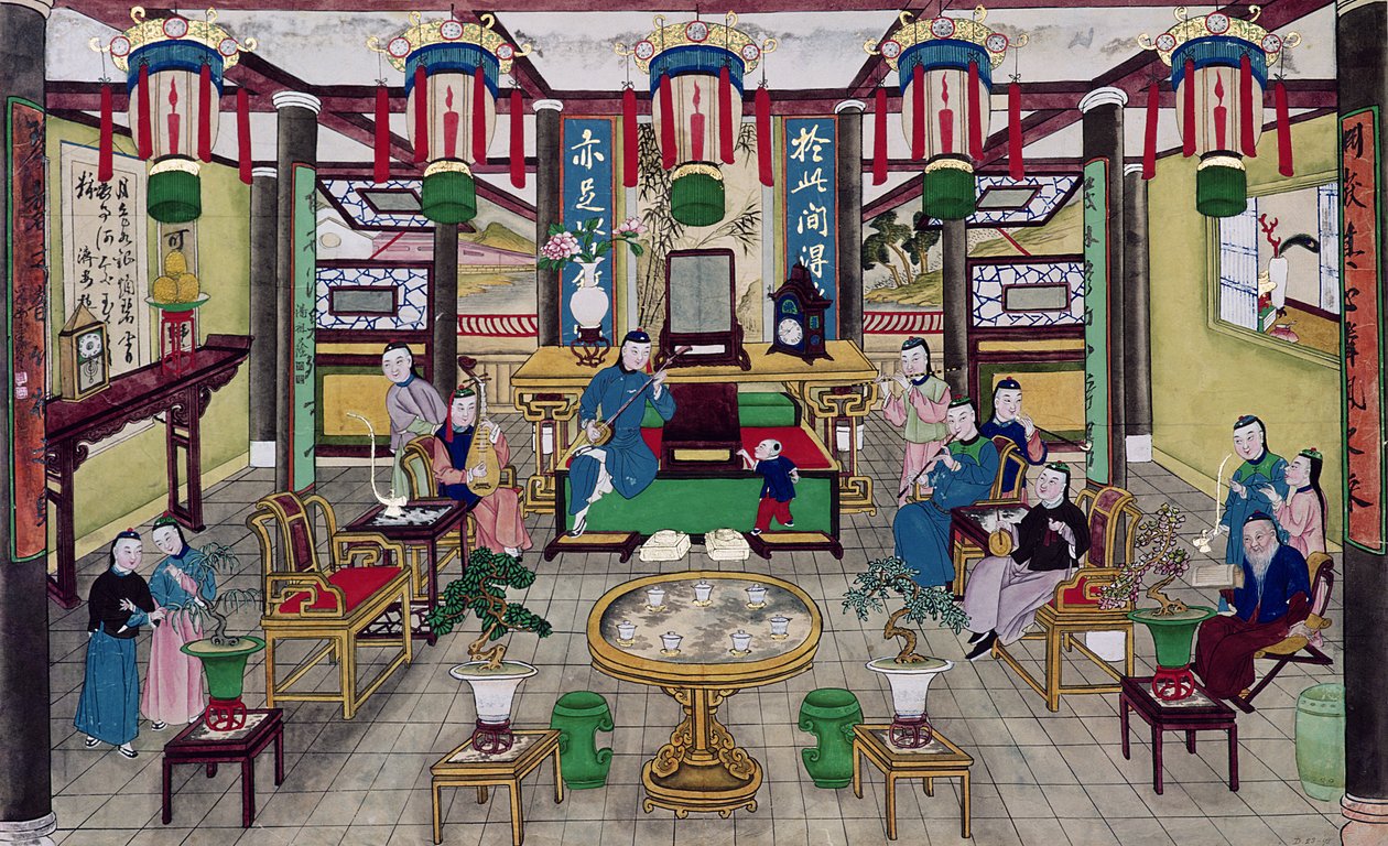 Una habitación en la casa del Sr. Kong, un comerciante de Pekín de Chinese School