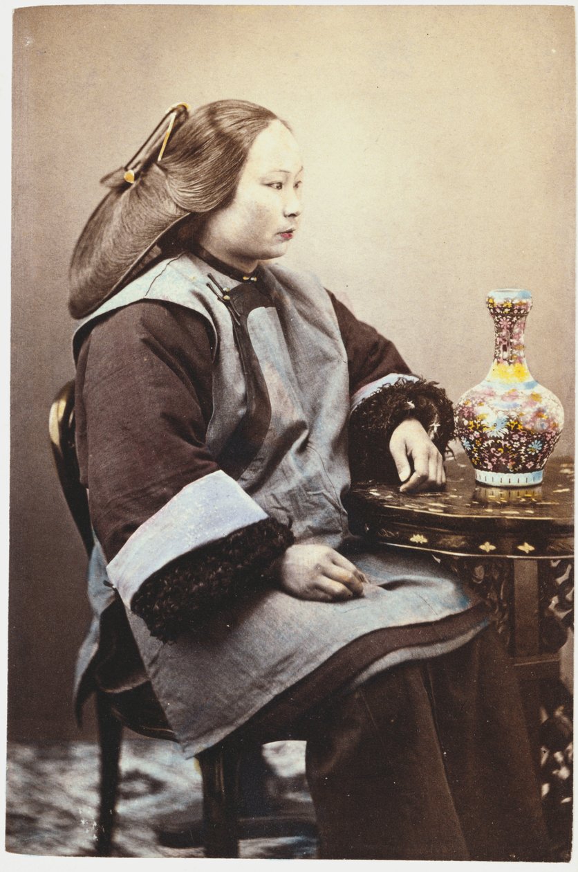 Fotografía coloreada a mano de una joven china de Chinese School