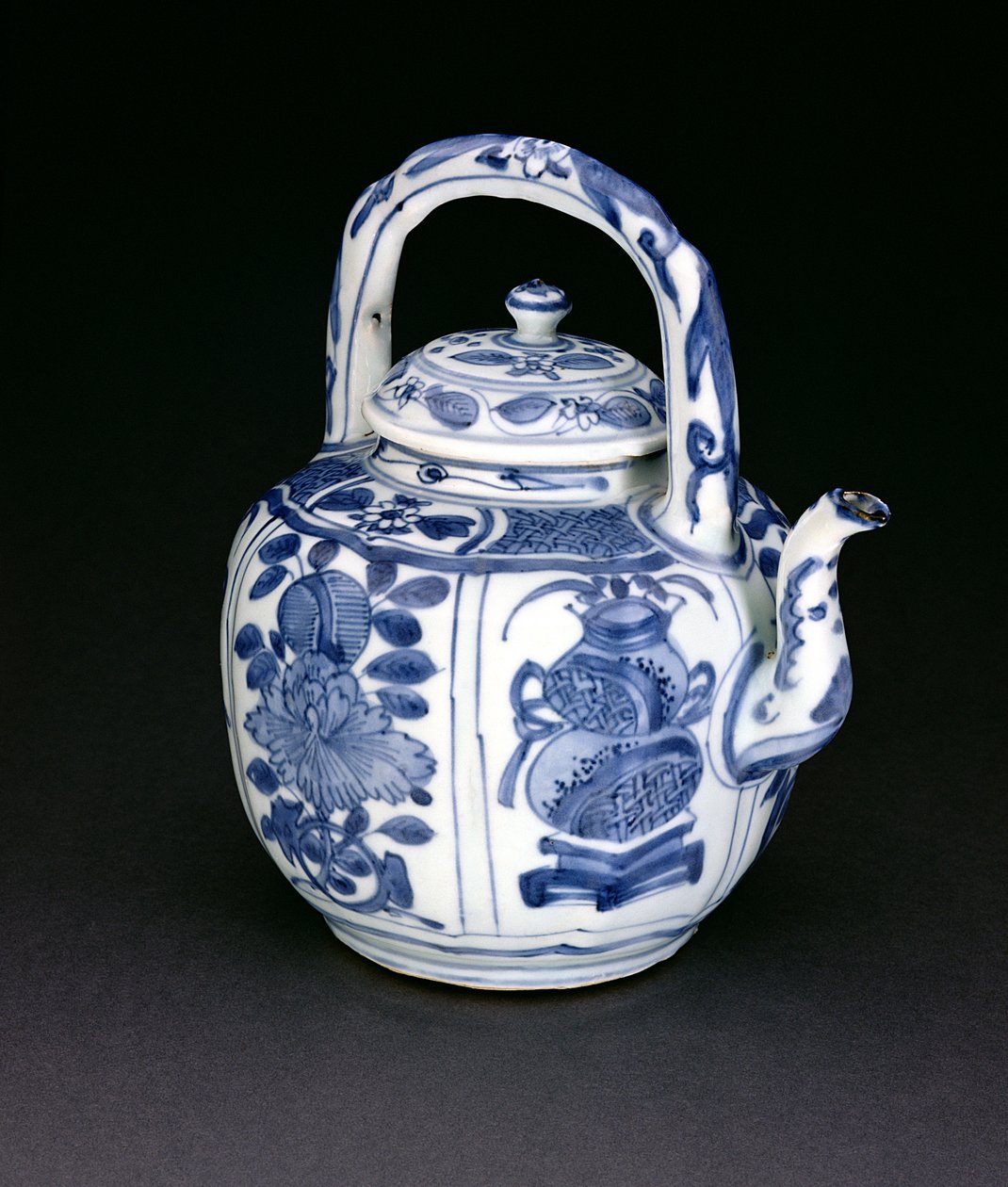 Jarra de vino kraak azul y blanco, Wanli, 1590-1610 de Chinese School