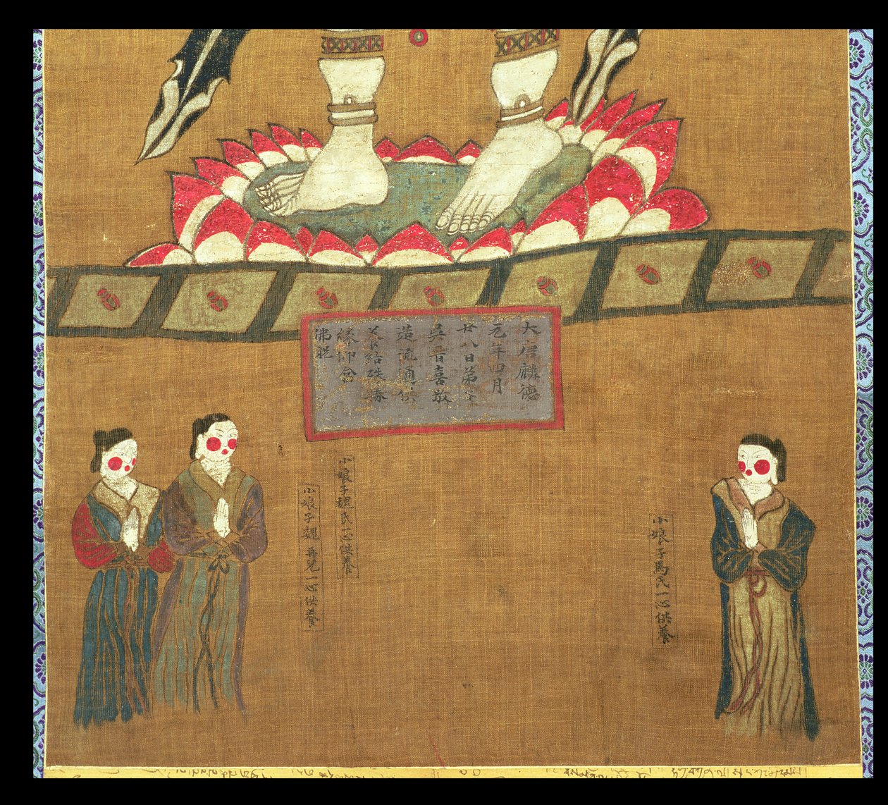 Figuras femeninas haciendo ofrendas a Avalokitesvara de Chinese School