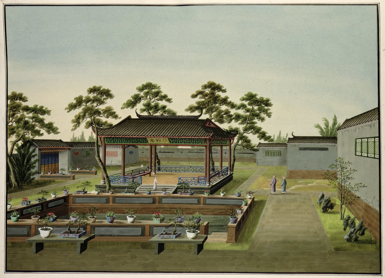 Escena de jardín, c.1820-40 de Chinese School