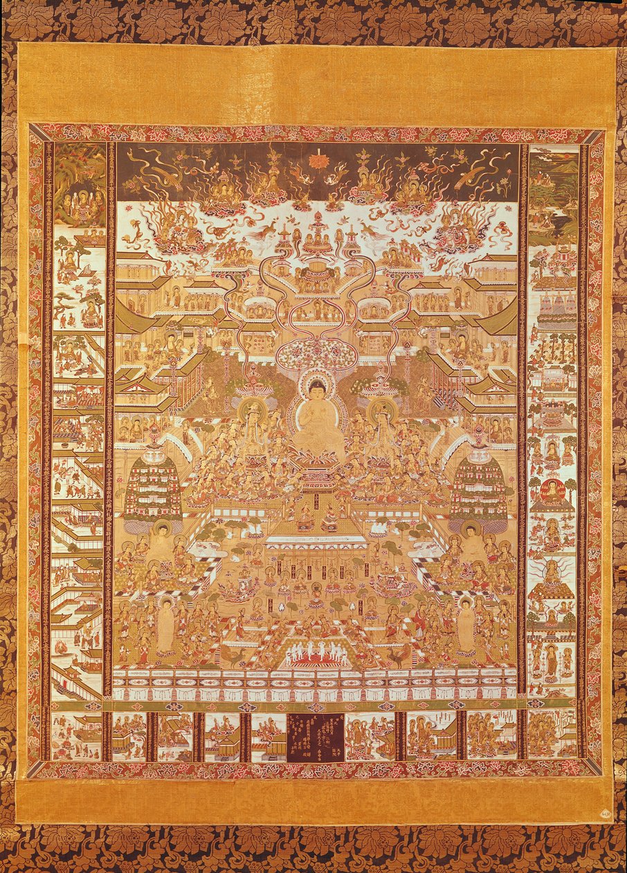 Kshitigarbha, juez del infierno, de Dunhuang, provincia de Gansu de Chinese School