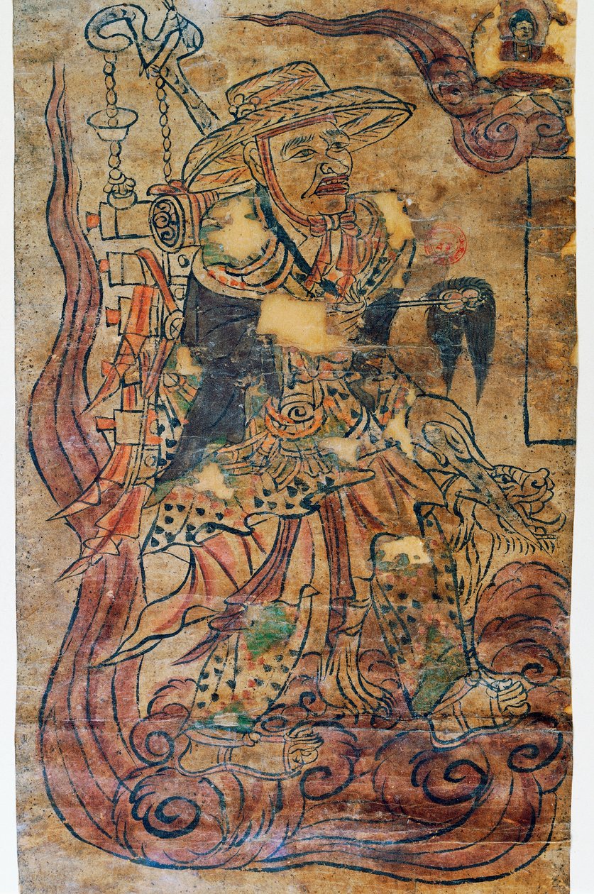 Monje peregrino, miniatura, Dunhuang, civilización china, siglo IX de Chinese School