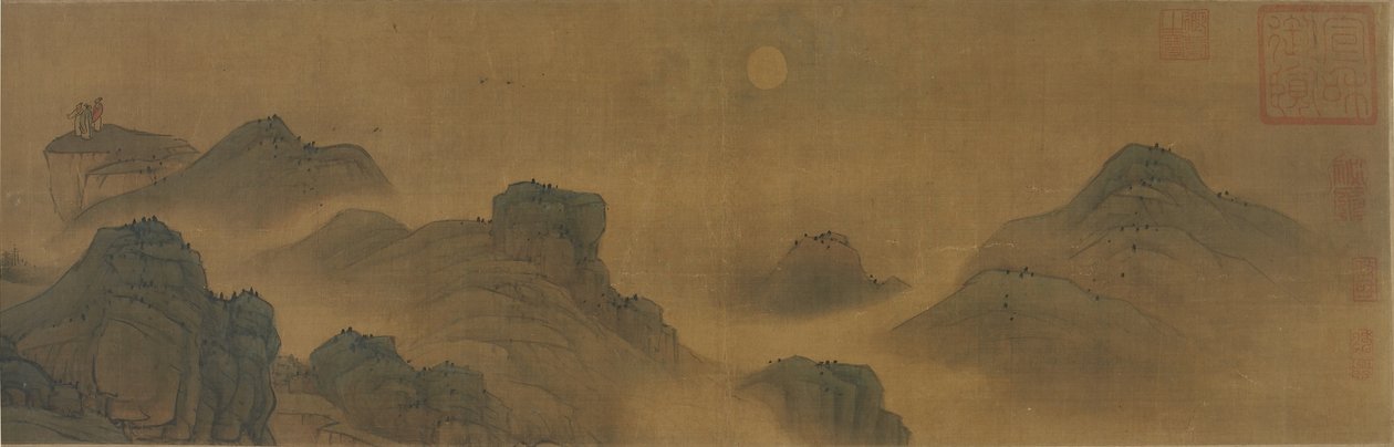 Sol y luna sobre tierra y mar, dinastía Ming o Qing, siglo XVII-XVIII de Chinese School