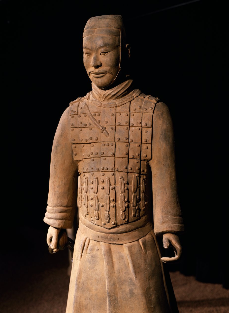 Guerrero del Ejército de Terracota, Mausoleo del Emperador Qin Shi Huang, siglo III a.C. (foto) de Chinese School