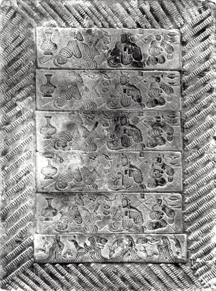 Ladrillo funerario estampado, Dinastía Han de Chinese School Chinese School
